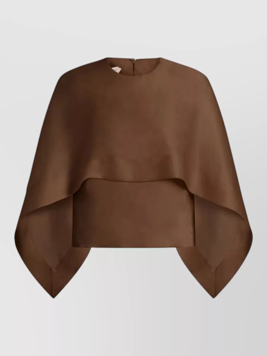 Alberta Ferretti Silk Cape Blouse