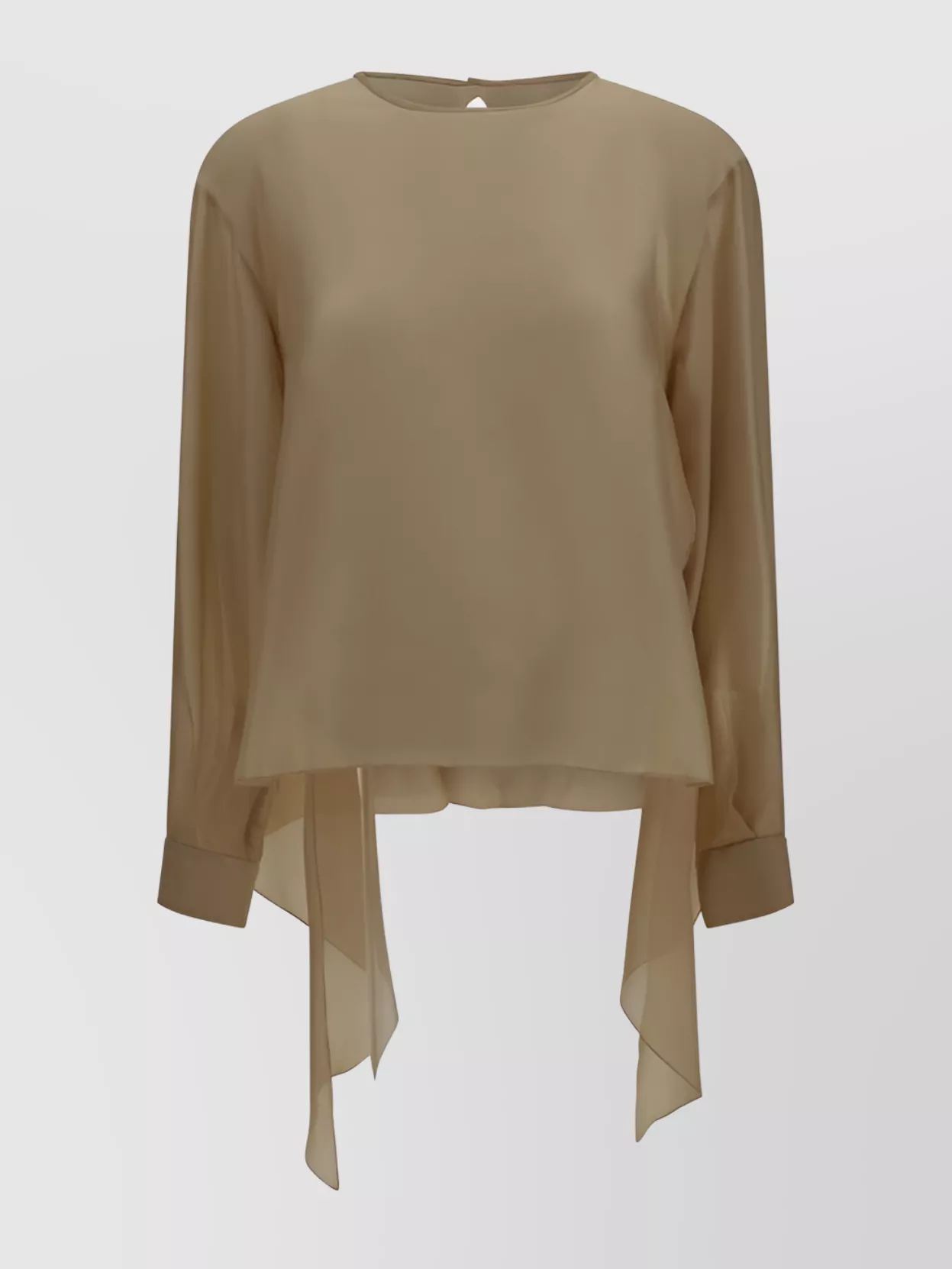 Shop Giorgio Armani Silk Blousa Shirt Asymmetrical Hem