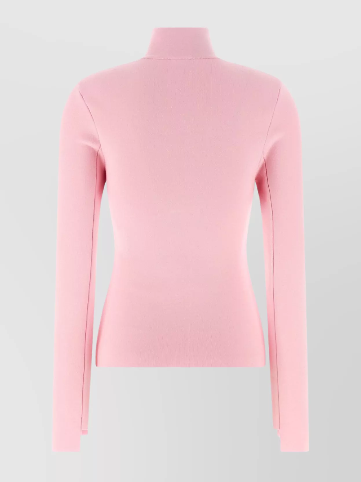 Courrèges Fitted Long Sleeve Mock Neck Sweater In Pink