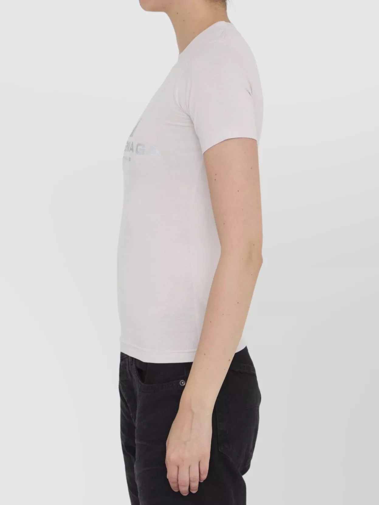 Balenciaga Crewneck Fitted Short-sleeved Activewear T-shirt In Black