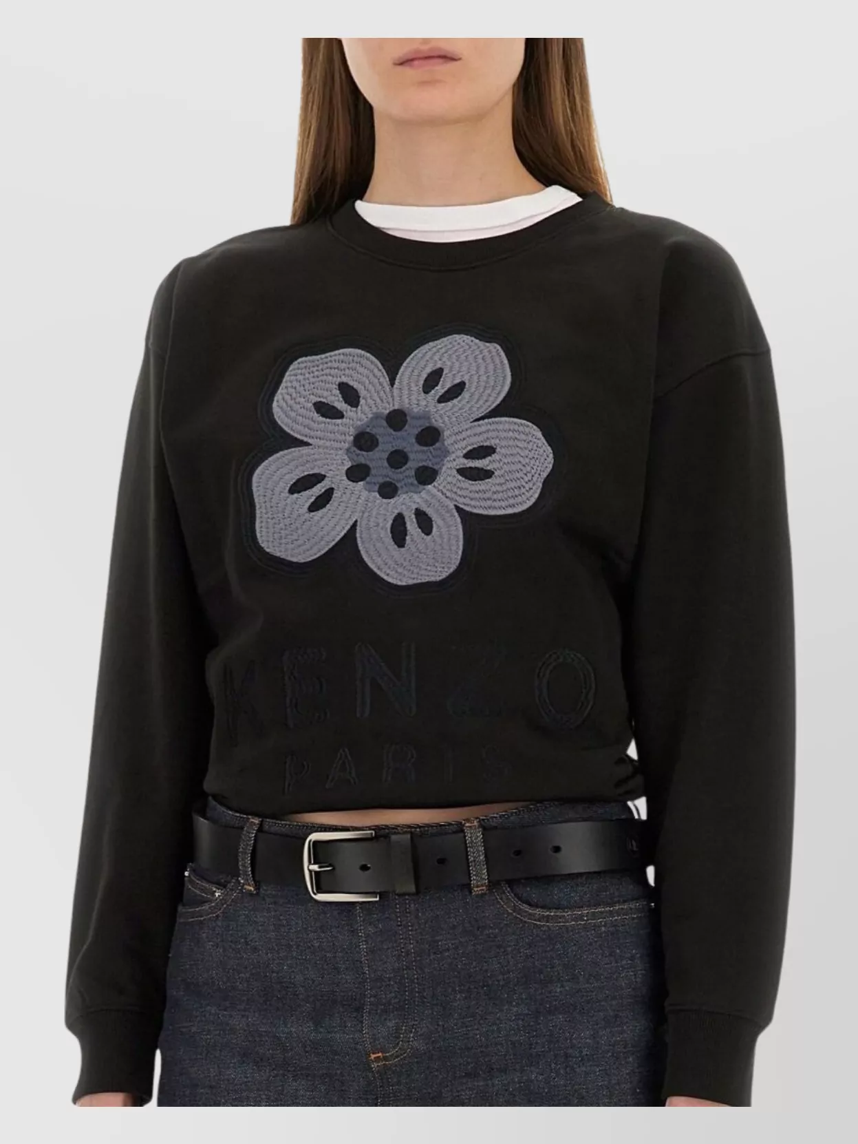 Kenzo Crew Neck Knitwear Floral Embroidery