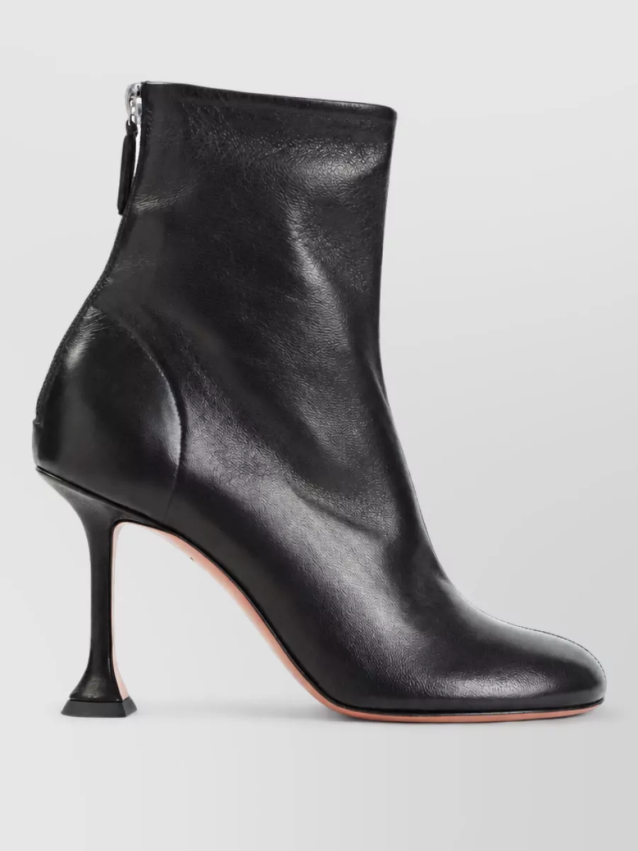 Amina Muaddi leather ankle booties