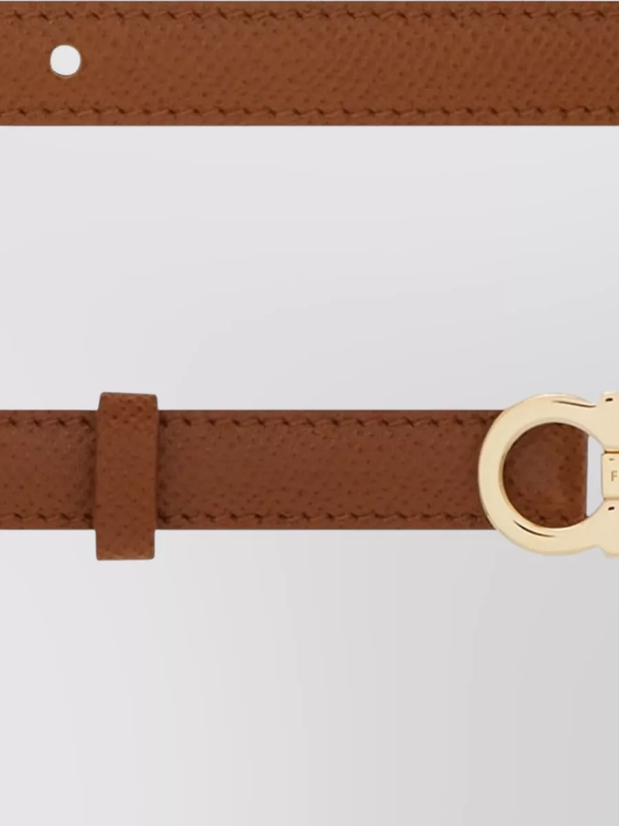 Ferragamo Hammered Leather Slim Belt