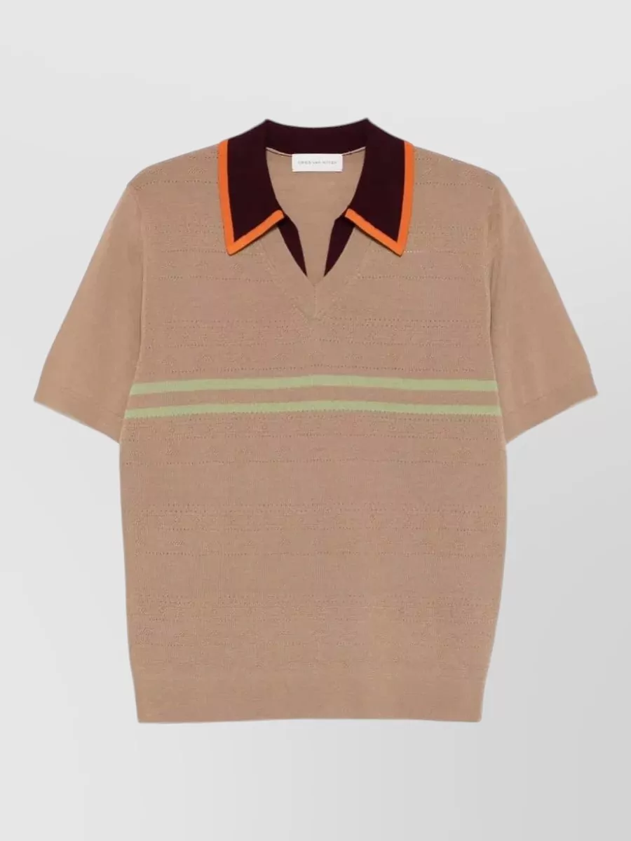 Dries Van Noten striped short-sleeve polo shirt