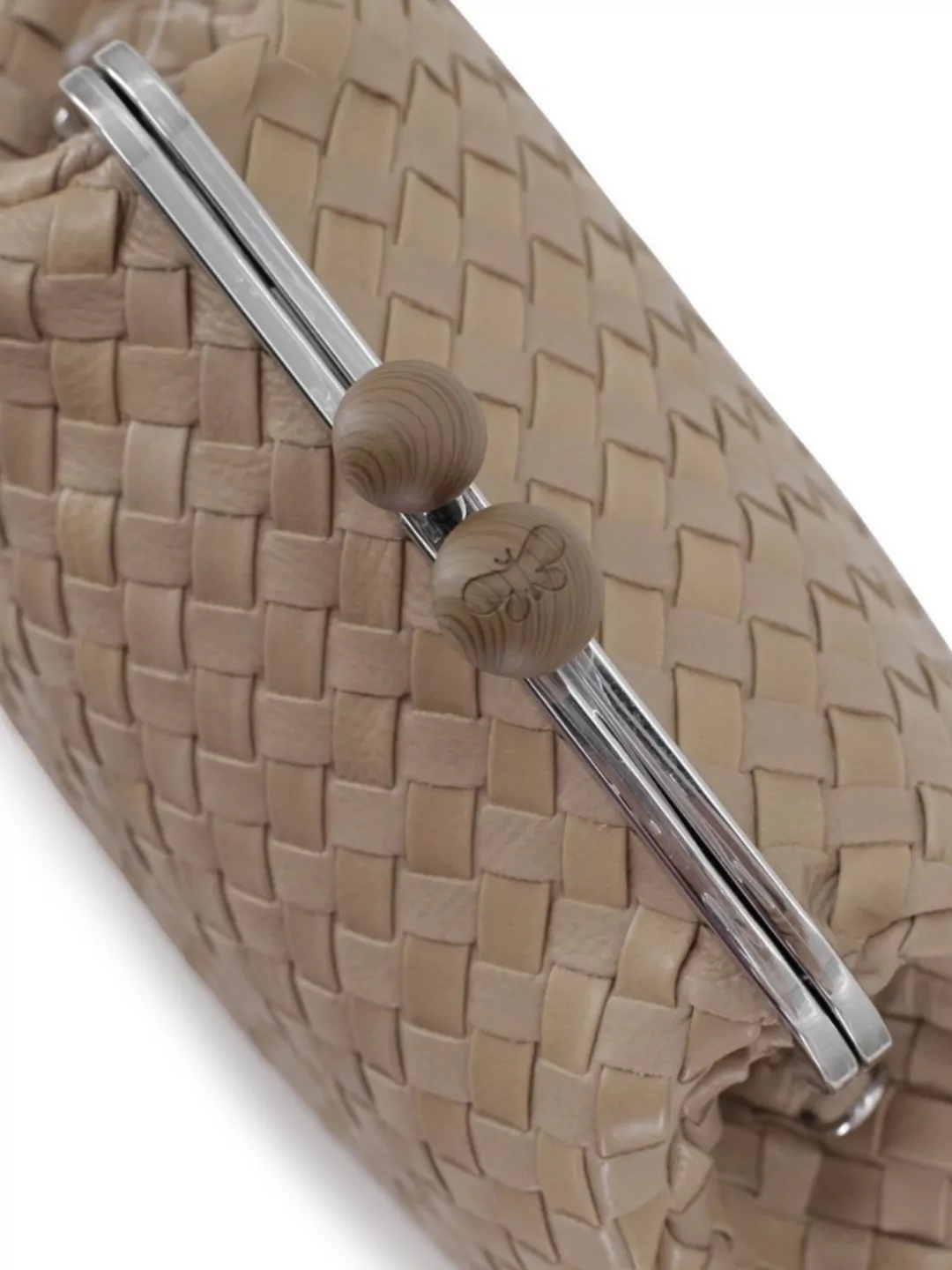 Weekend Max Mara Structured Woven Metal Frame Clutch Bags