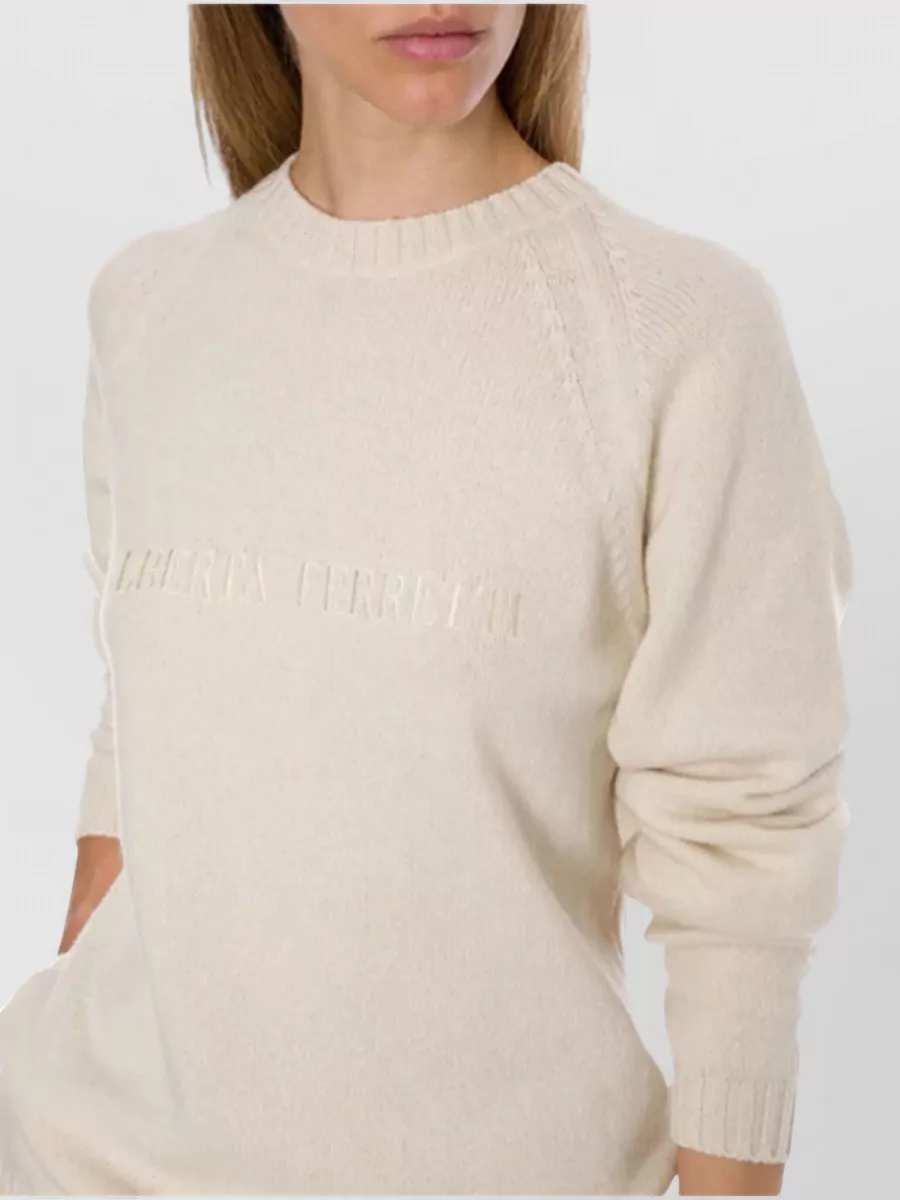 Alberta Ferretti Crew Neck Knitwear Long Sleeve Ribbed Top