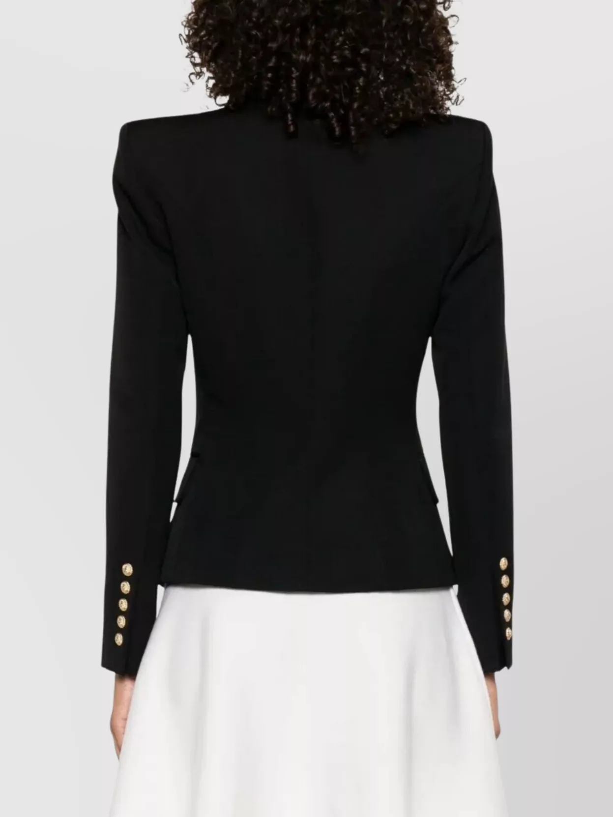 Balmain Wool Fitted Jacket Gold Buttons