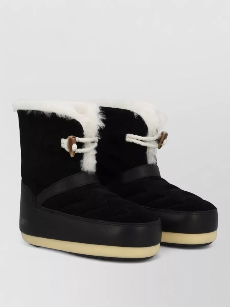 Moon Boot Leather Shearling Boots