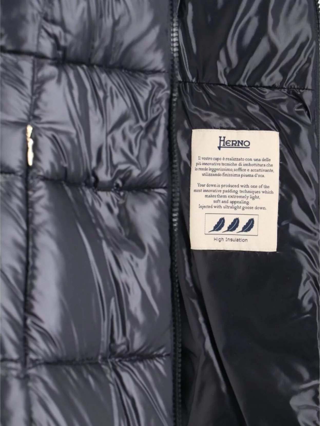 Herno Quilted Jacket High Collar Belted Waist