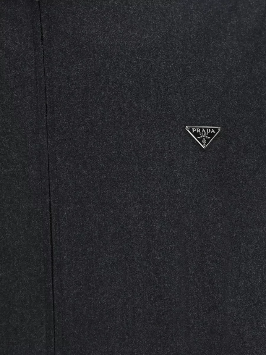 Prada Virgin Wool Zip-Up Shirt Jacket