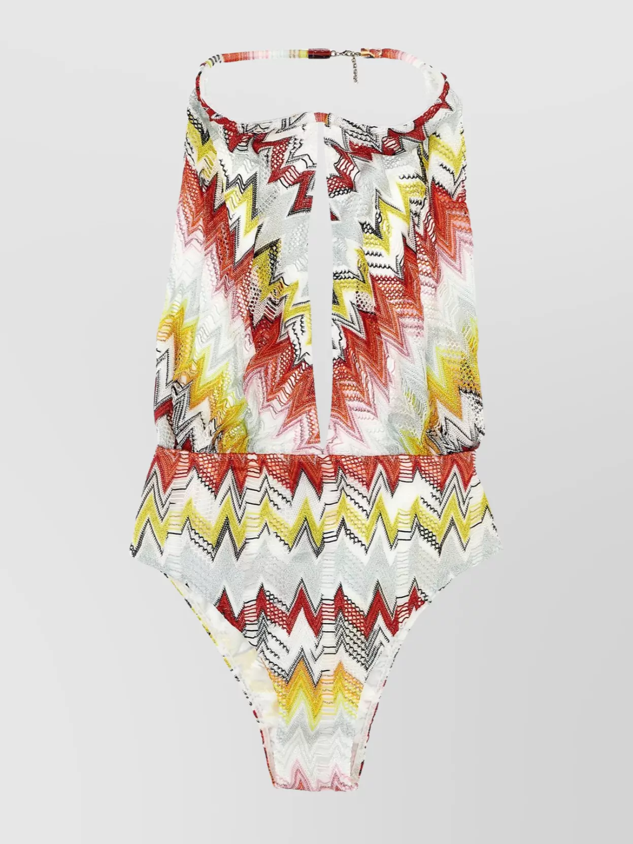 Missoni Wide Neckline One-piece Swimsuit With Zigzag Pattern In Multi
