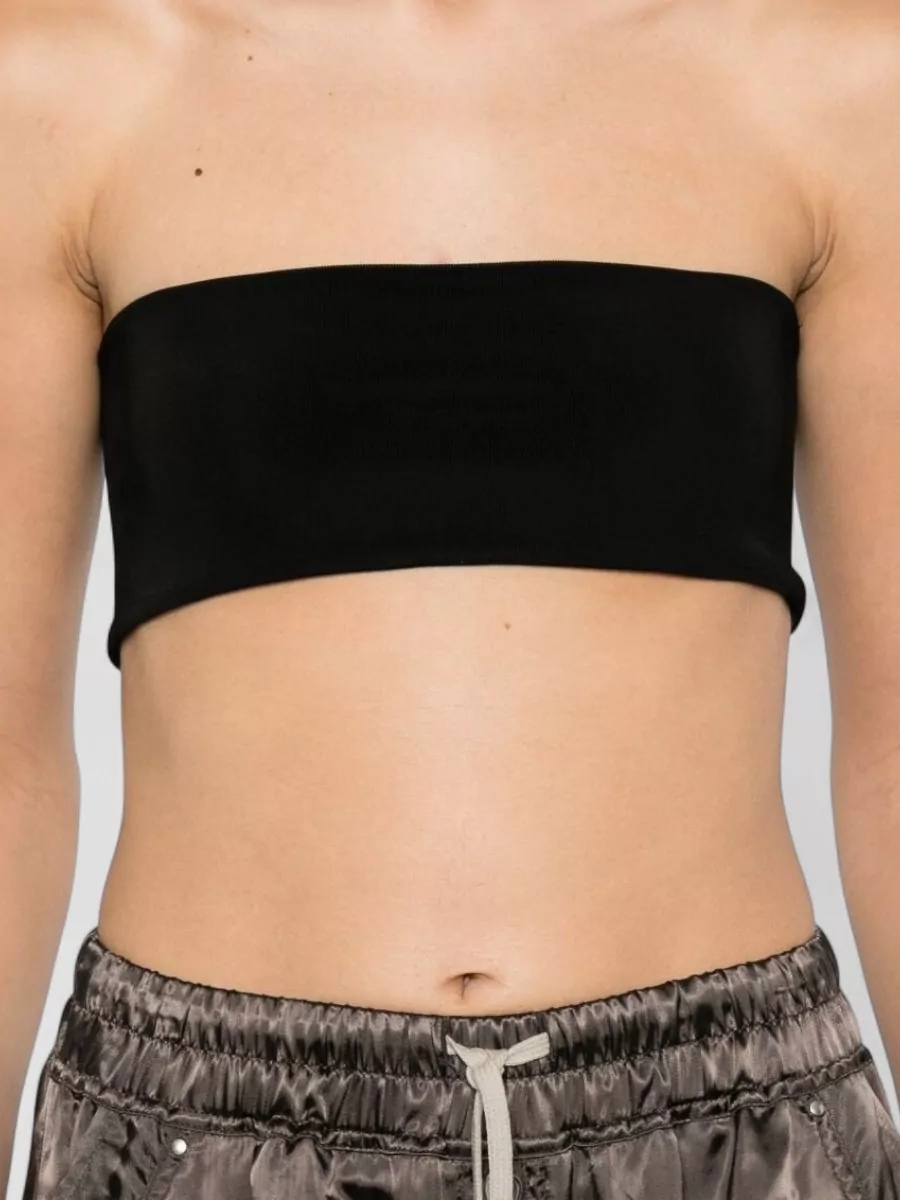 Rick Owens Cropped Strapless Top Elasticated Band