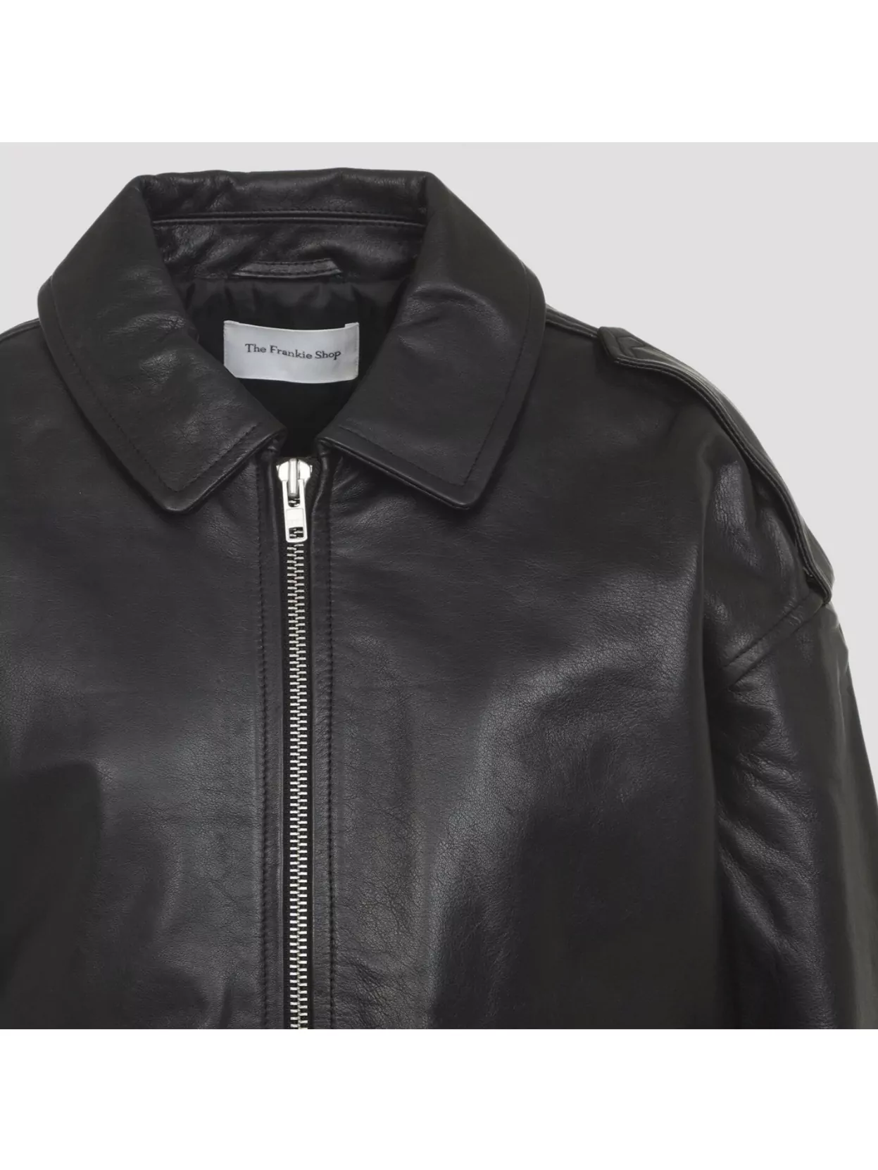 The Frankie Shop Viper Leather Jacket Pointed Collar
