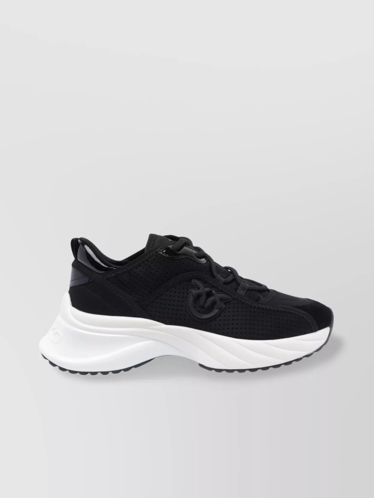 Shop Pinko Low Top Chunky Sole Perforated Sneakers