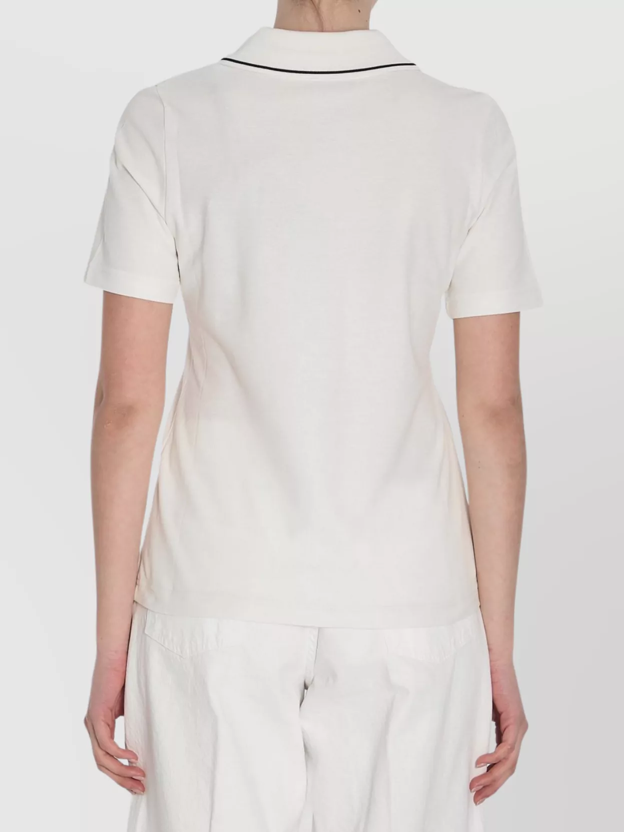 Moncler Striped Knit Collar Polo Shirt