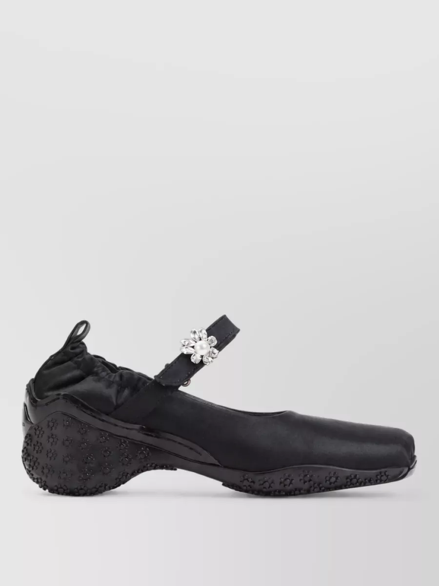 Simone Rocha Embellished Satin Ballerina Shoes