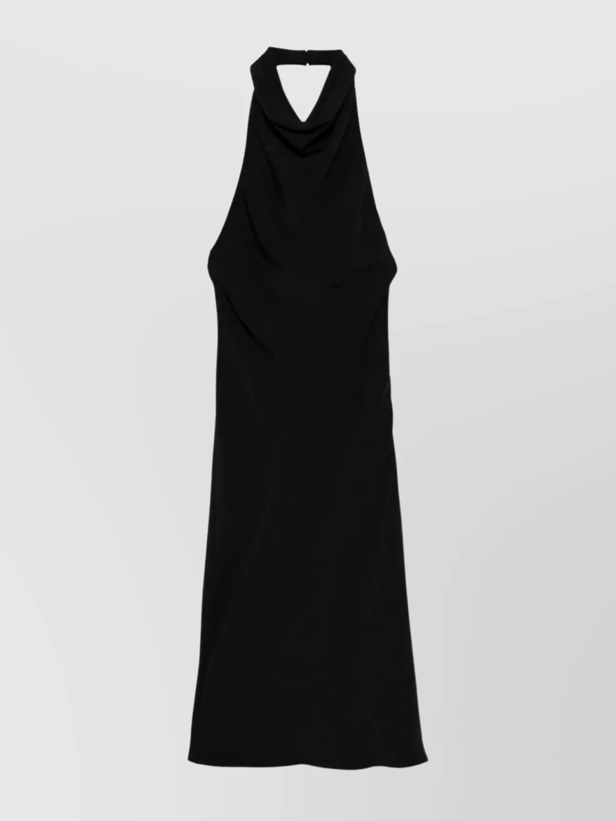 Tom Ford Silk Halterneck Dress Draped Neckline In Black