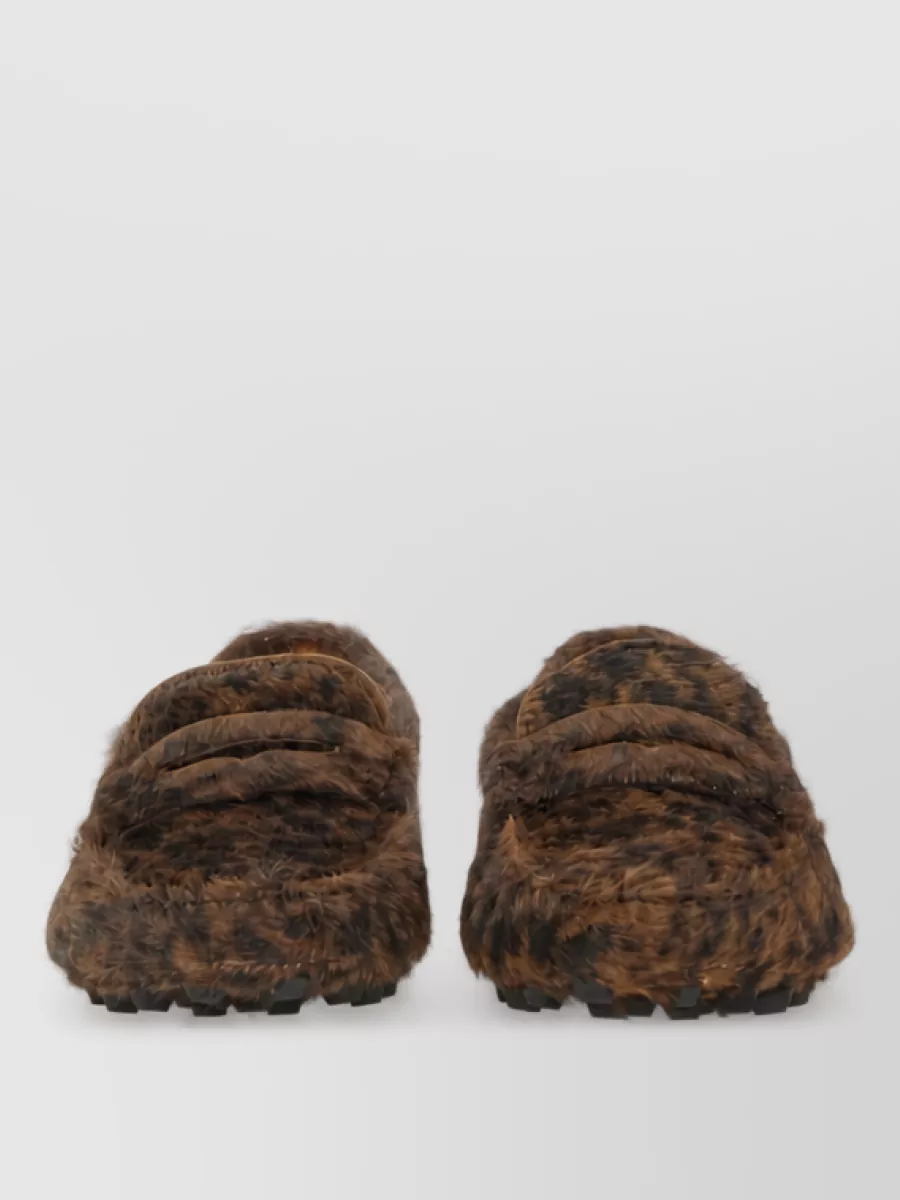 Tod's Moccasin Gommino Macro Leopard Fur Slippers