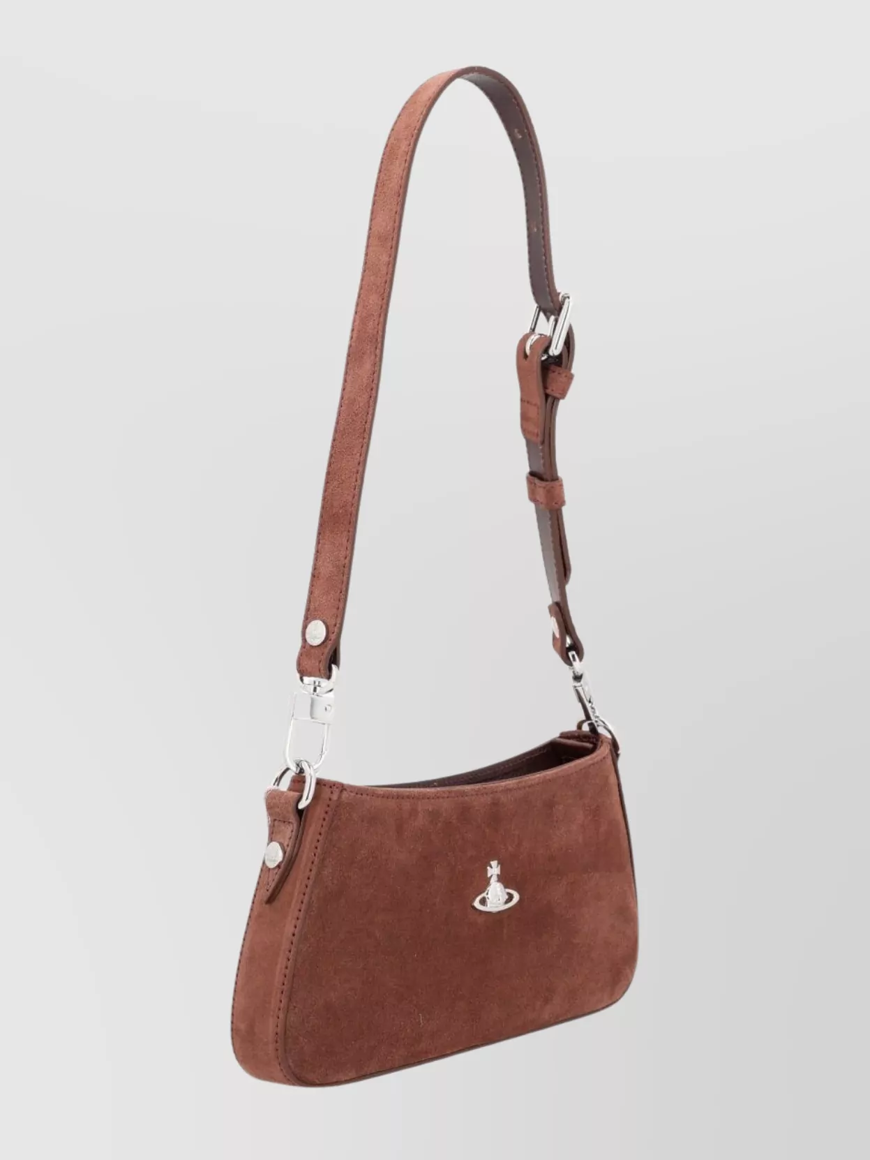 Vivienne Westwood Rectangular Suede Shoulder Bag With Adjustable Strap