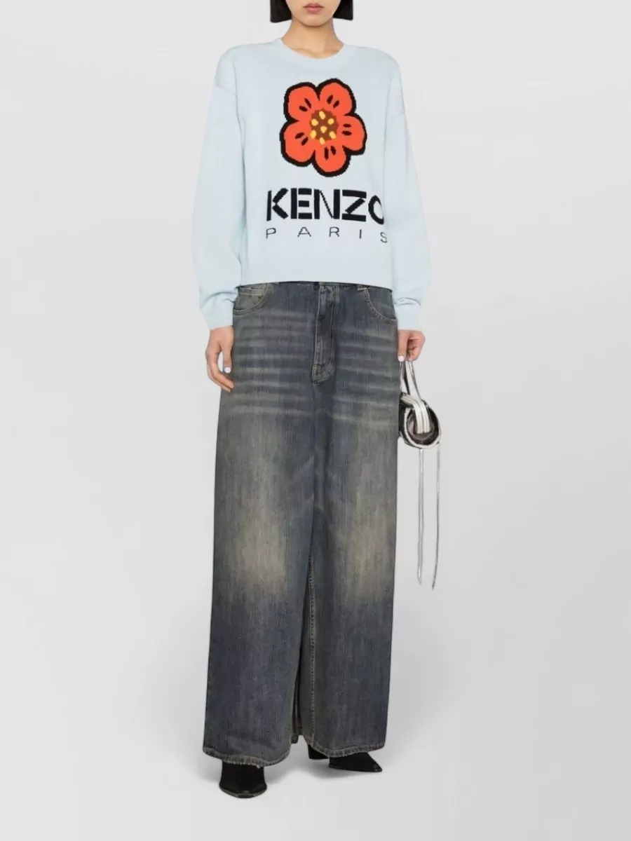 Kenzo Organic Cotton Intarsia-Knit Crew-Neck Jumper