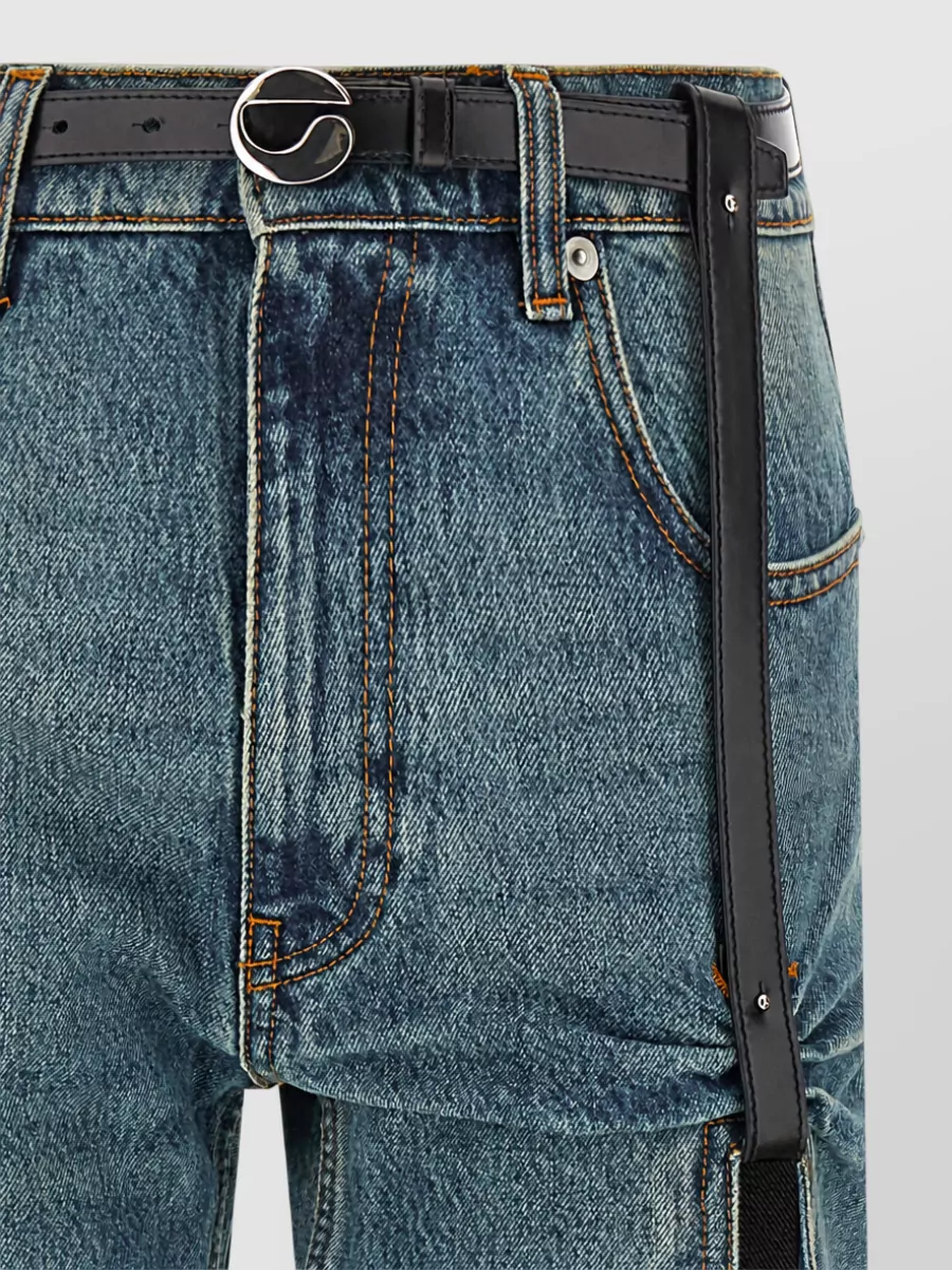 Coperni Denim Straight-Leg Asymmetric-Split Jeans