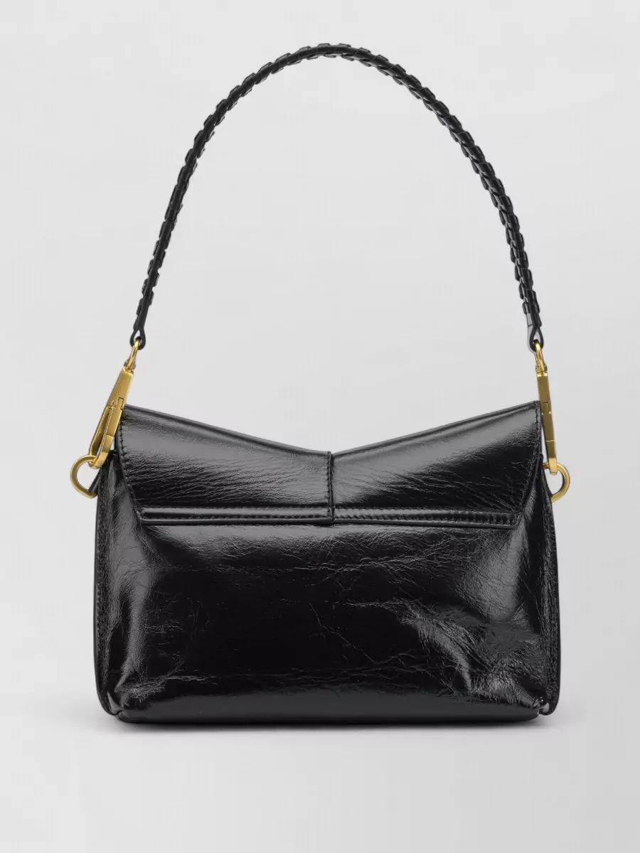 Gianni Chiarini Shoulder Bag Clutch Adjustable Strap Gold Tone In Black