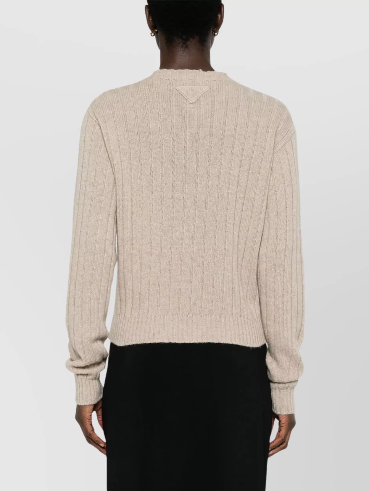 Prada Cashmere Cropped Knitwear Ribbed Texture