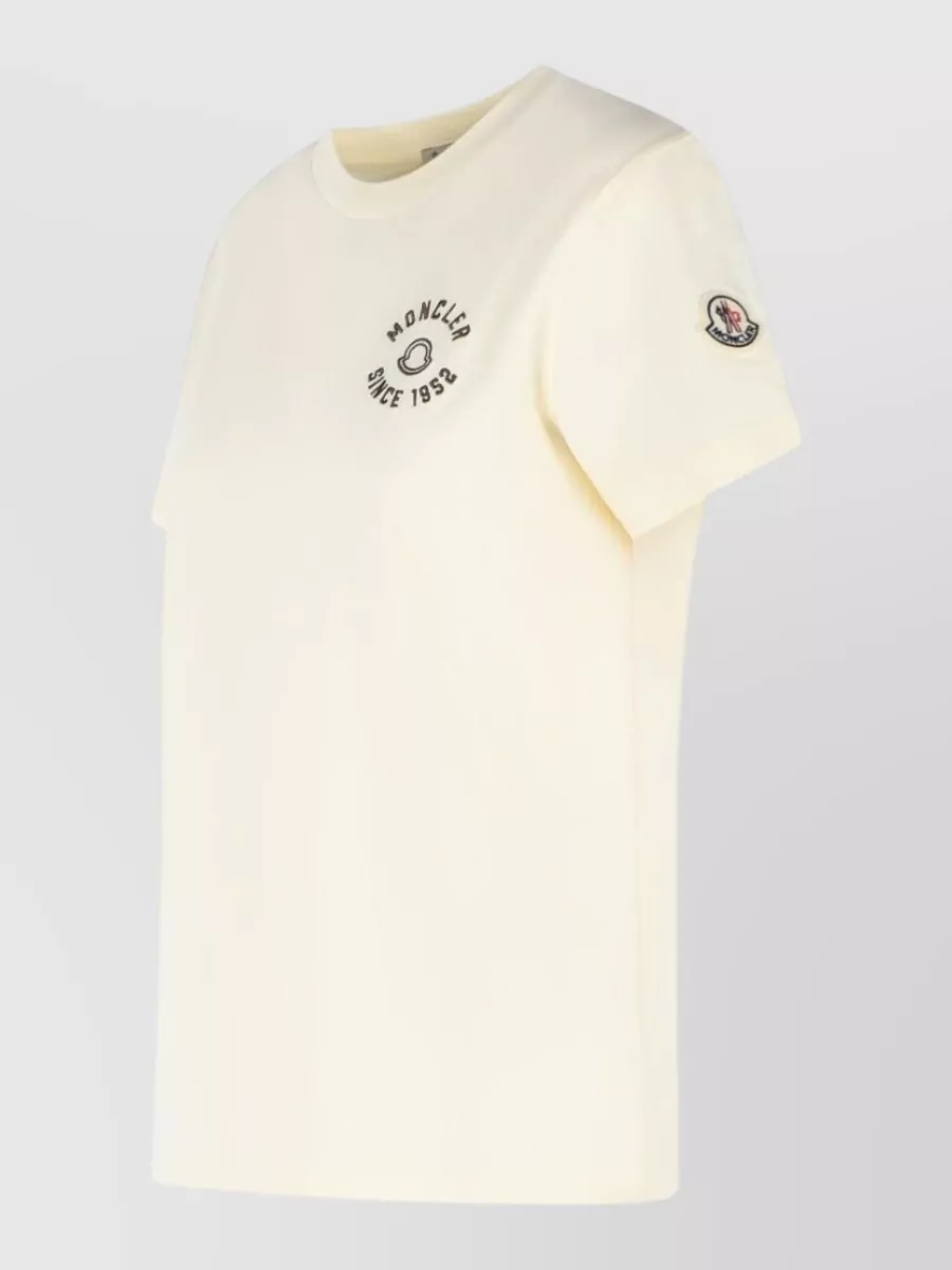 Moncler Logo Cotton T Shirt Short Sleeves Crew Neck