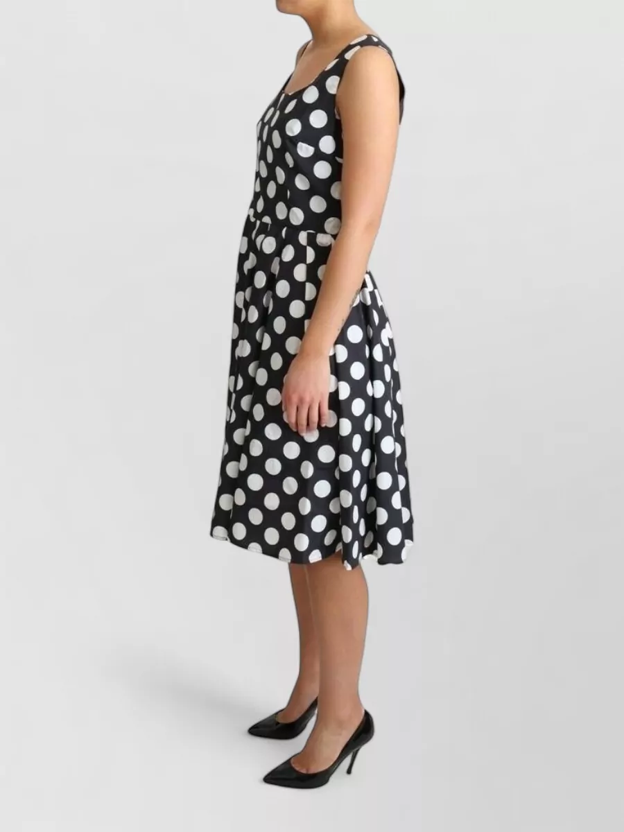 Dolce&Gabbana Cotton Sleeveless Polka-Dot A-Line Midi Dress