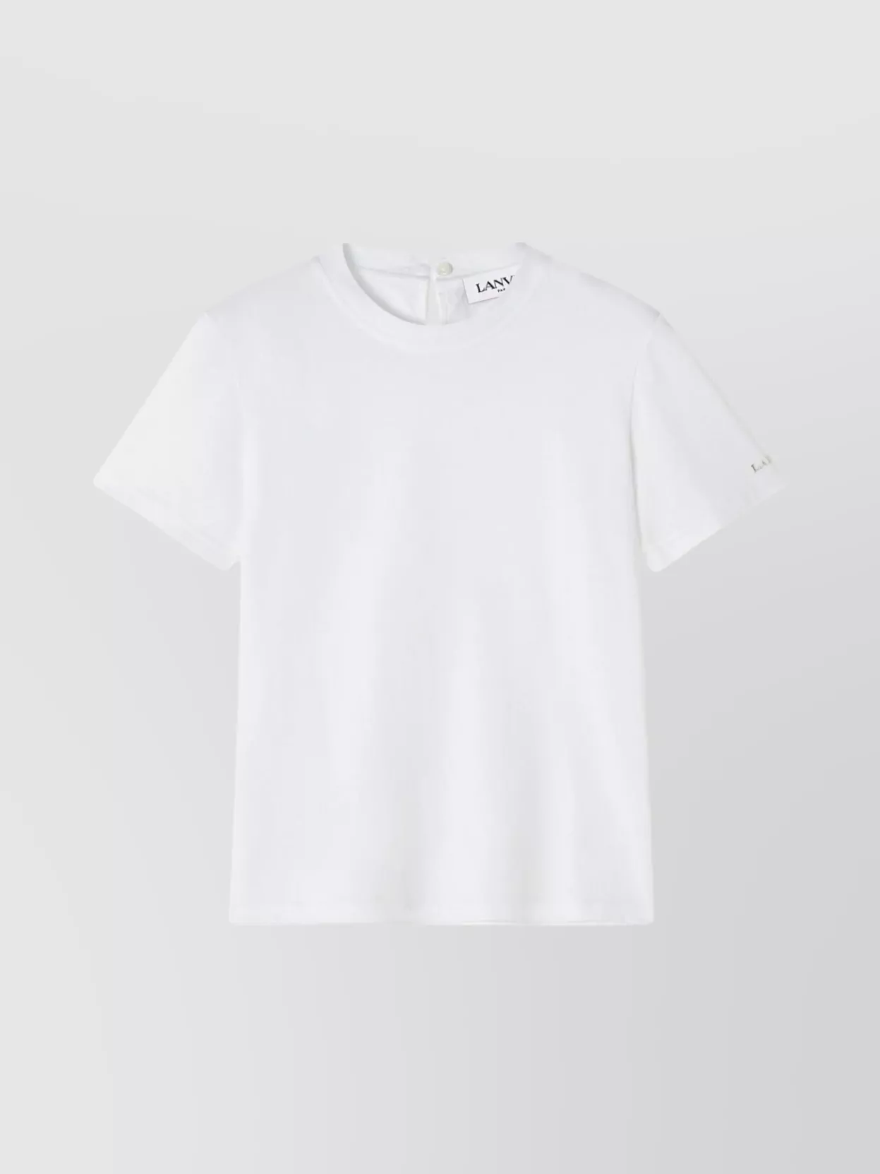 Lanvin Sleeve Tie Back Round Neck Top In White