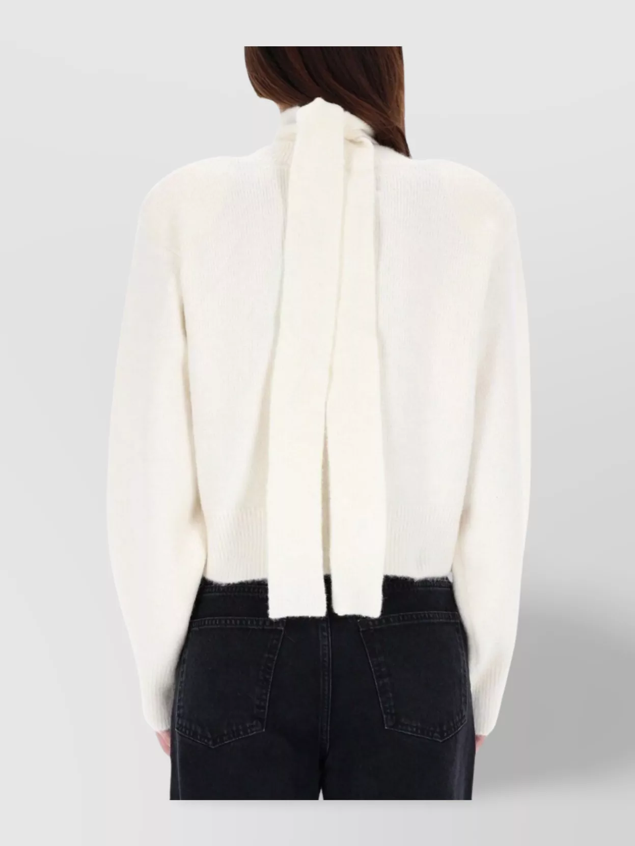 Rotate Birger Christensen V-Neck Long Sleeve Cropped Knitwear