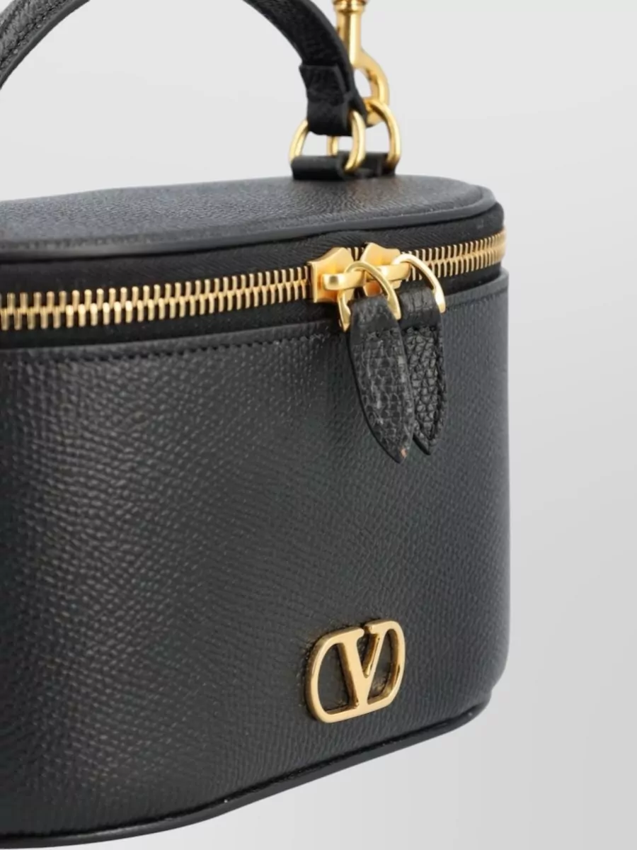 Valentino Garavani Vlogo Signature Leather Clutch Vanity Bag