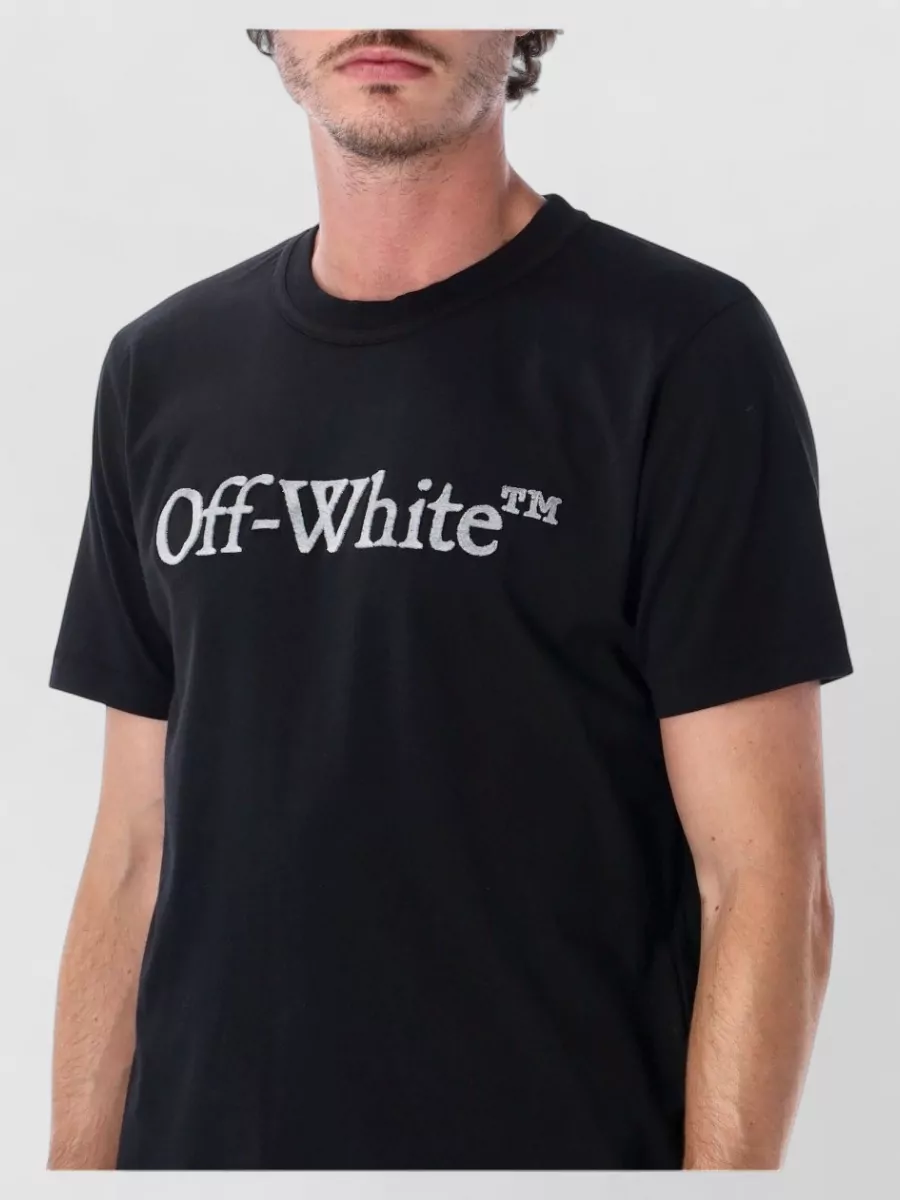 Off-White Cotton Logo Print Regular Fit Short Sleeve T-Shirt