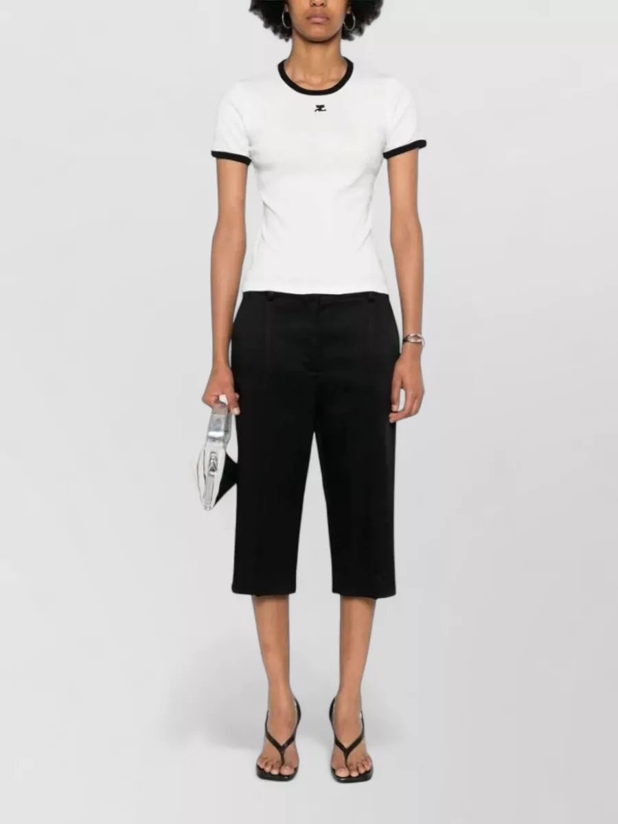 Courrèges Signature Contrast Jersey Crew Neck T Shirt