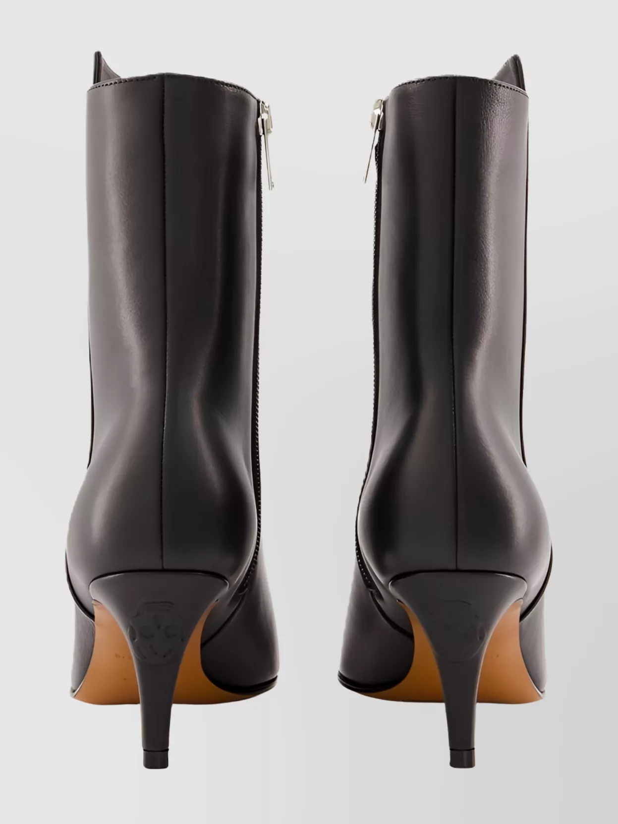 Alexander Mcqueen Leather Ankle Boots Pointed Toe Stiletto