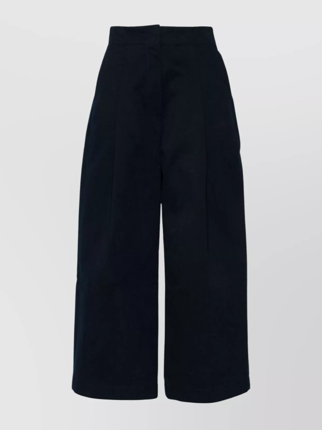 Studio Nicholson High-waisted Wide-leg Cotton Trousers In Black