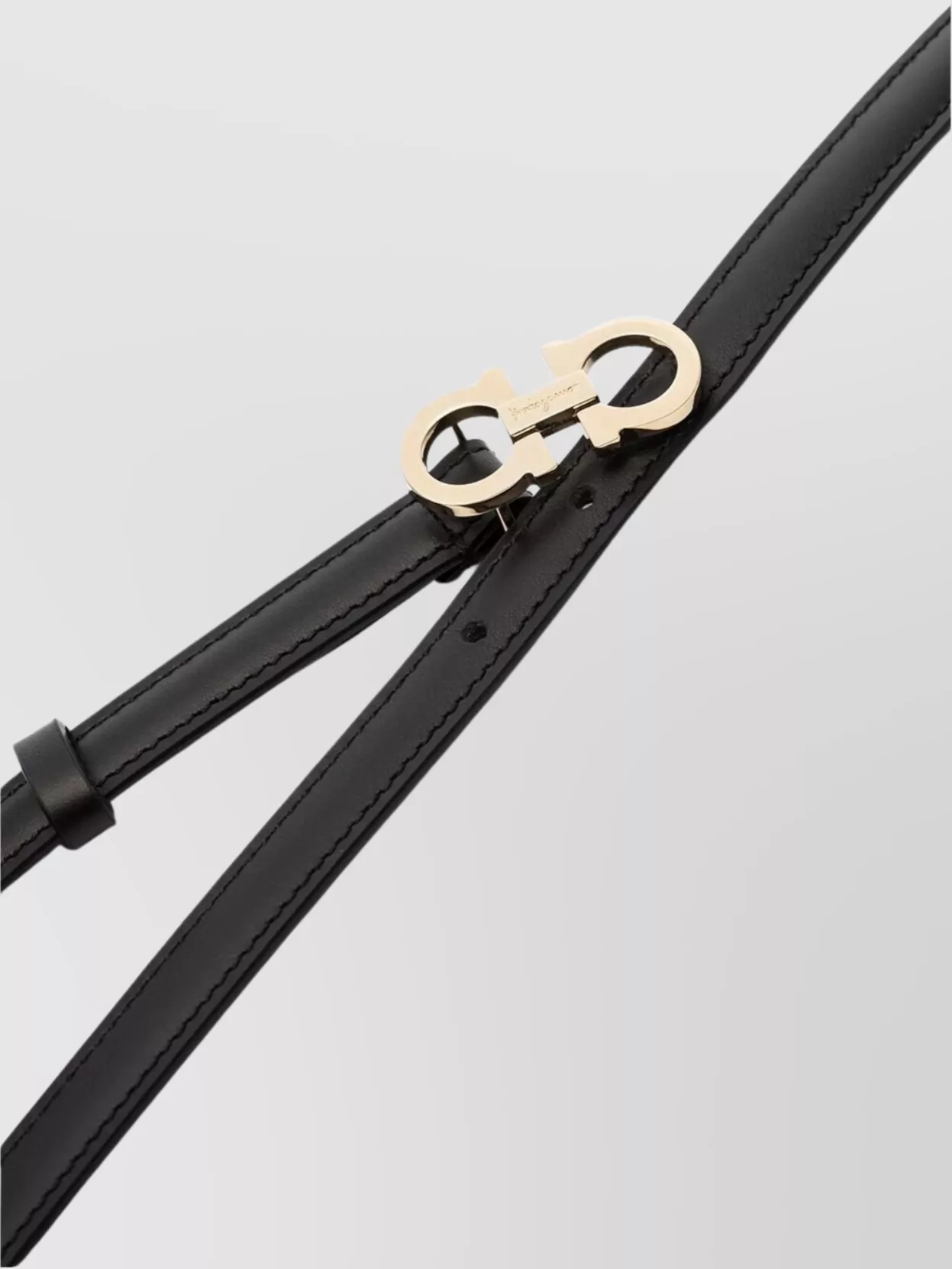 Ferragamo Adjustable Gold-Tone Buckle Belt