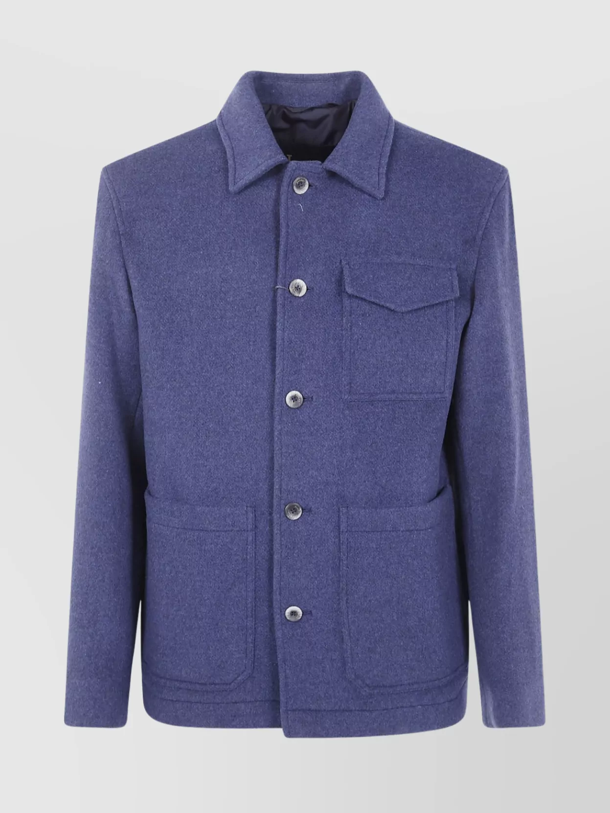 Herno Shirt Collar Field Jacket In Blue