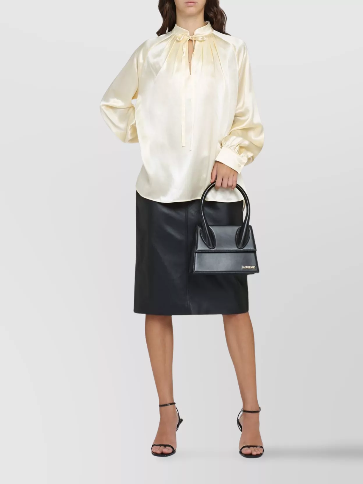 MAX MARA SILK BLOUSE WITH BOW DETAIL AND PLEATED BACK
