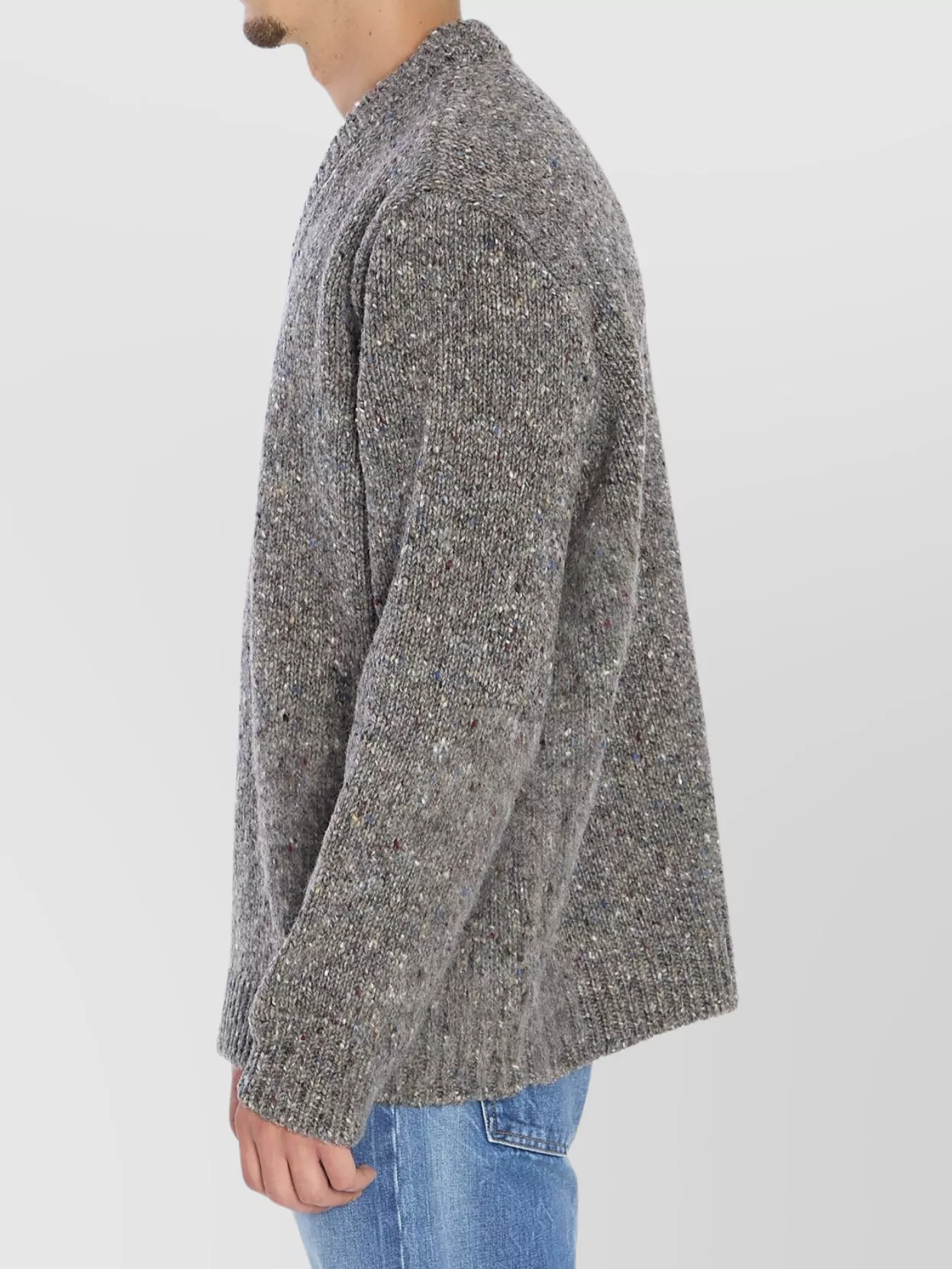 Maison Margiela V-Neck Pullover With Ribbed Hem And Cuffs
