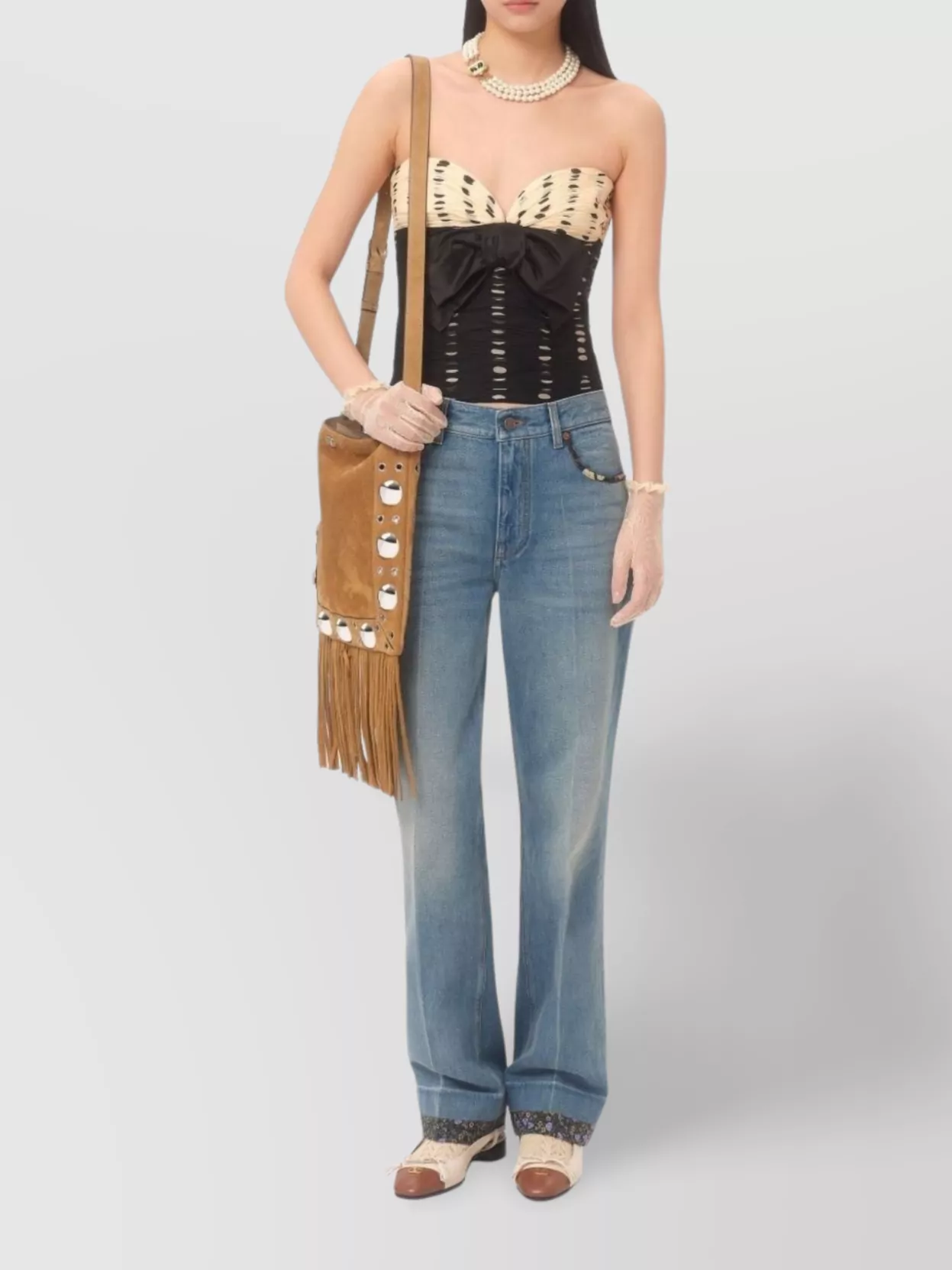 Valentino Chiffon Silk Top Bow Detail