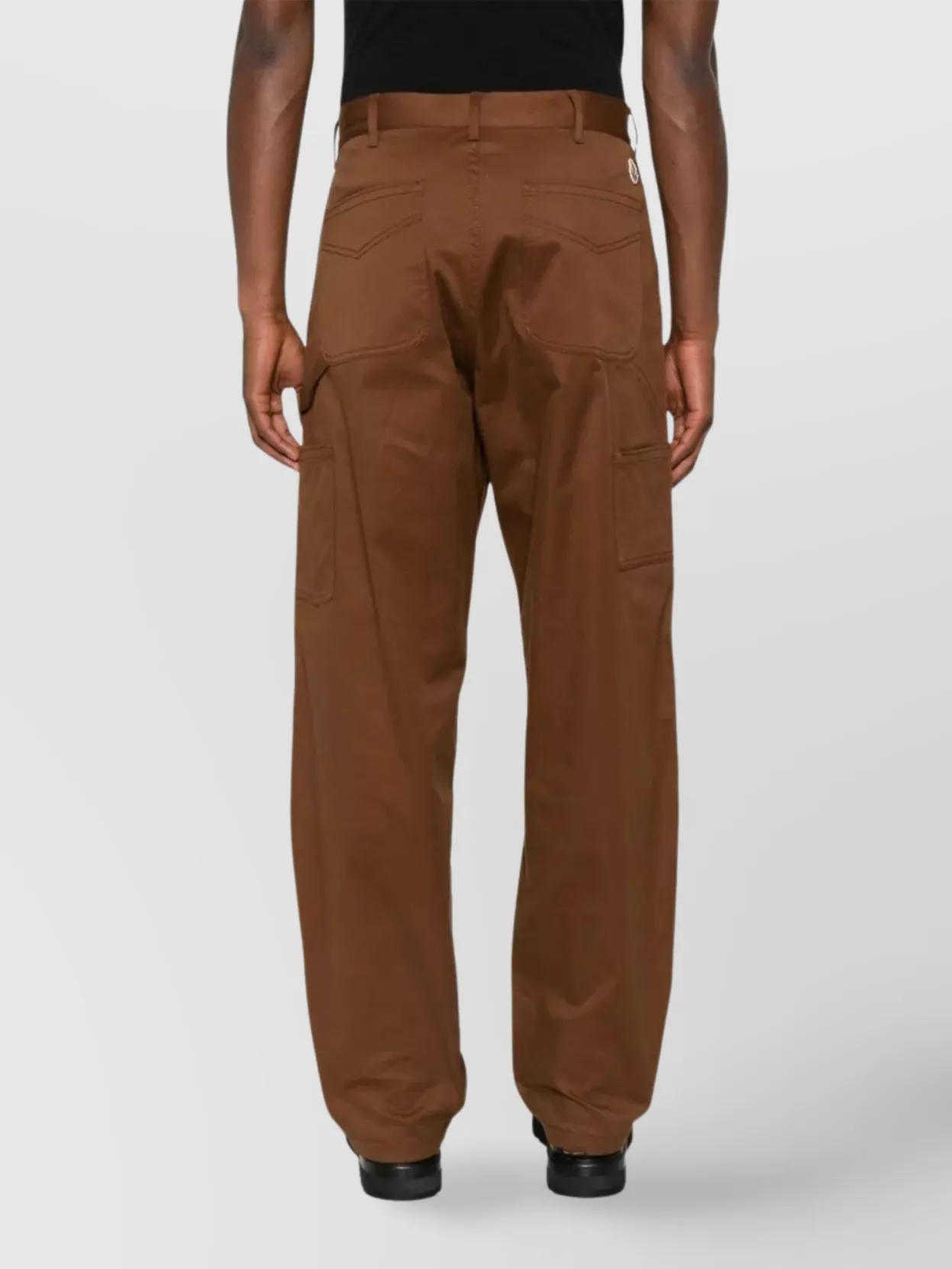 Moncler Straight Leg Trousers Panel Detailing In Brown
