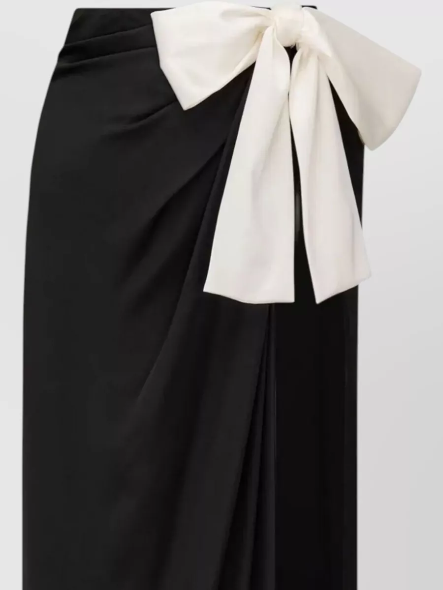 Saint Laurent Silk Long Draped Asymmetric Skirt