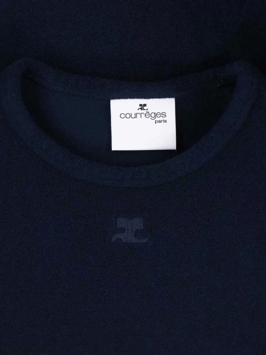 Courrèges Crew Neck Top Short Sleeve Design