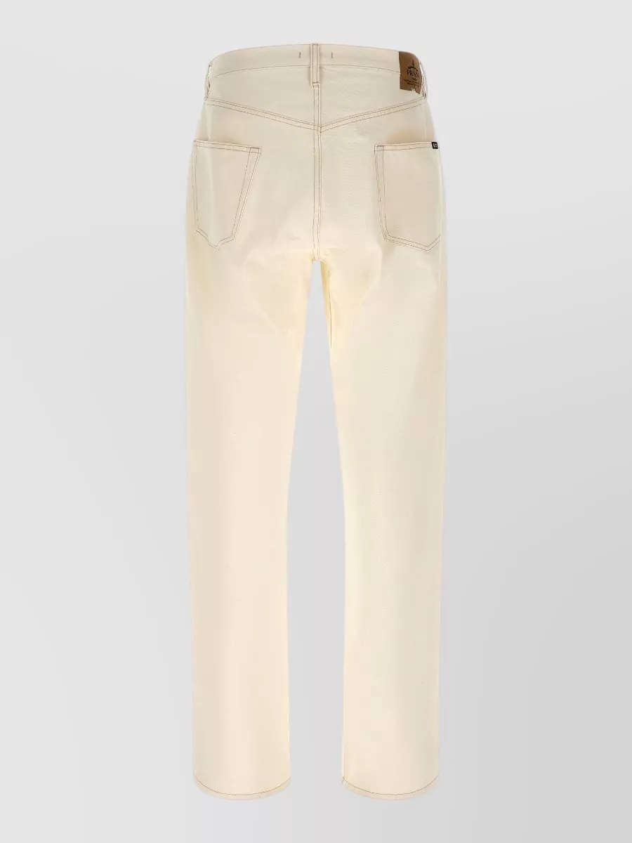 Prada Contrast Stitching Straight Leg Regular Waist Denim Jeans