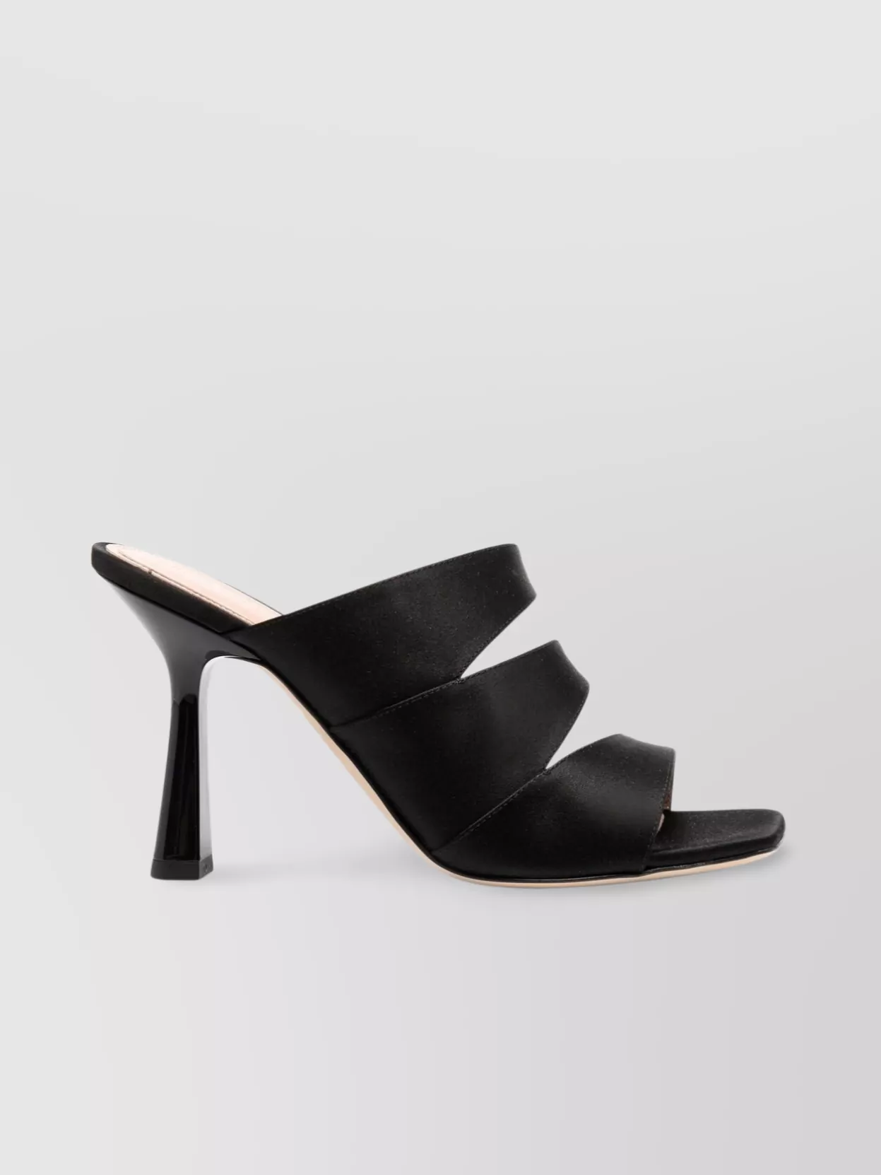 Shop Alberta Ferretti Heeled Strappy Leather-silk Sandals In Black