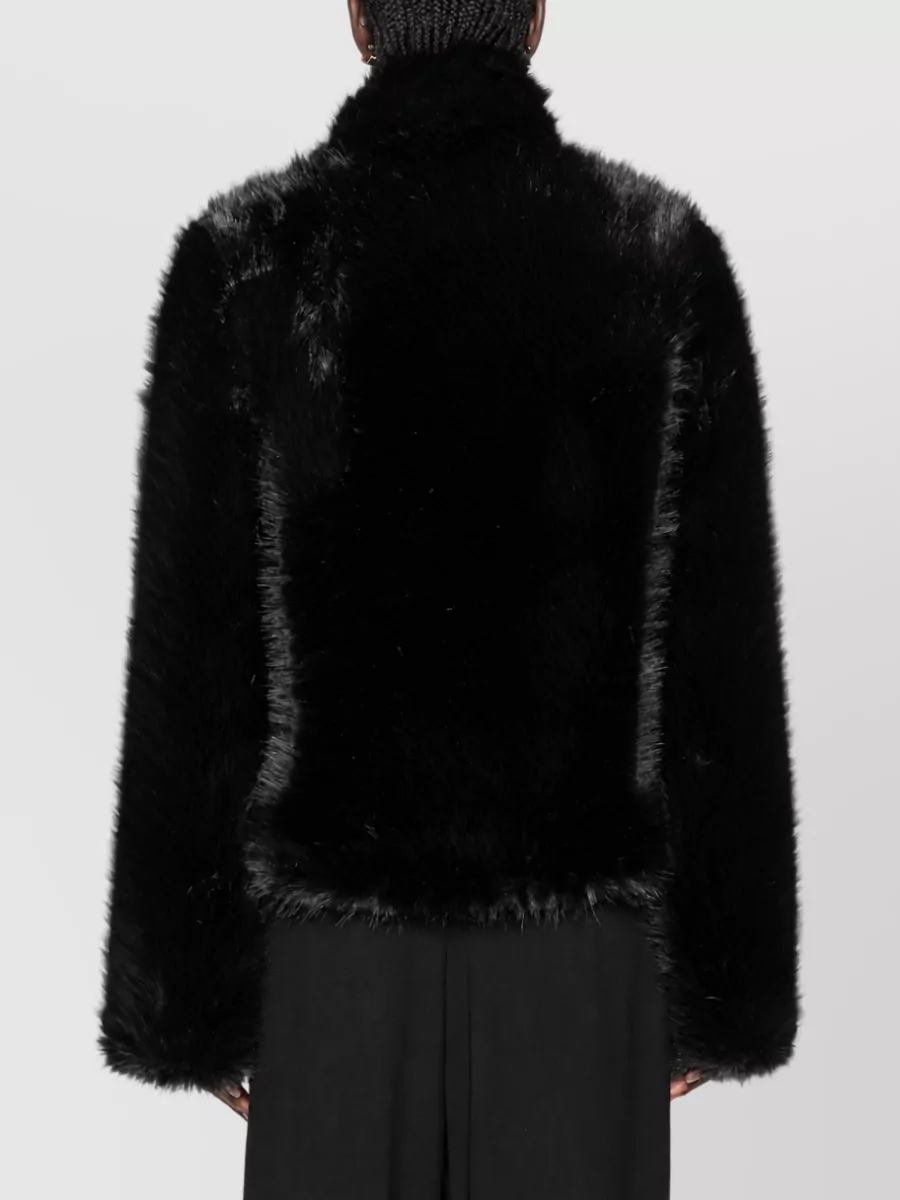 BB Couture Faux fur funnel neck jacket