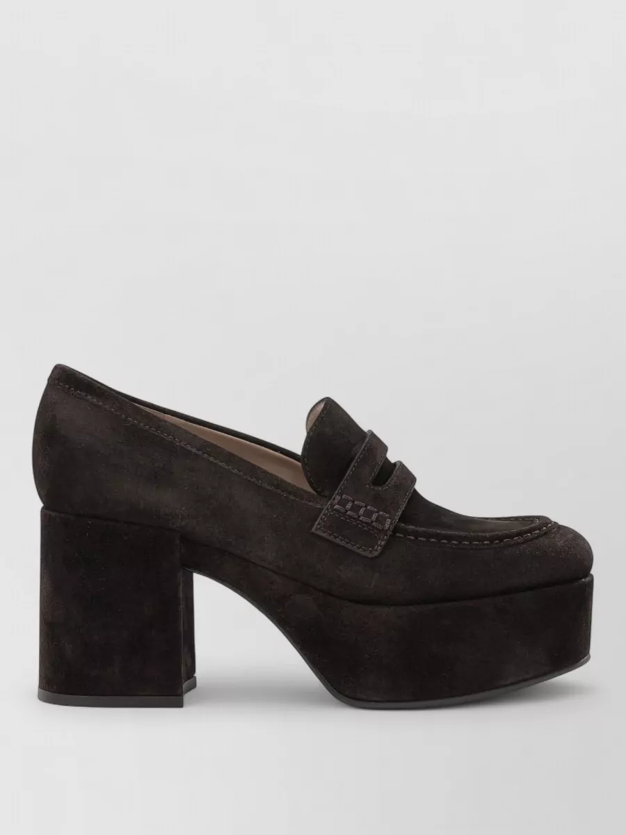 Gianvito Rossi Suede Leather Heeled Loafers