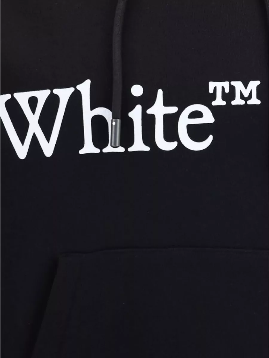 Off-White Cotton Logo Print Hoodie