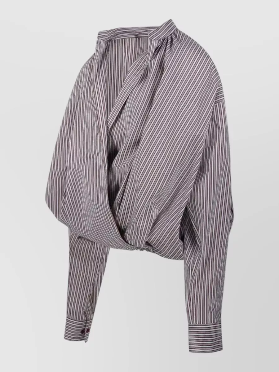 Dries Van Noten Silk Blend Striped Shirt